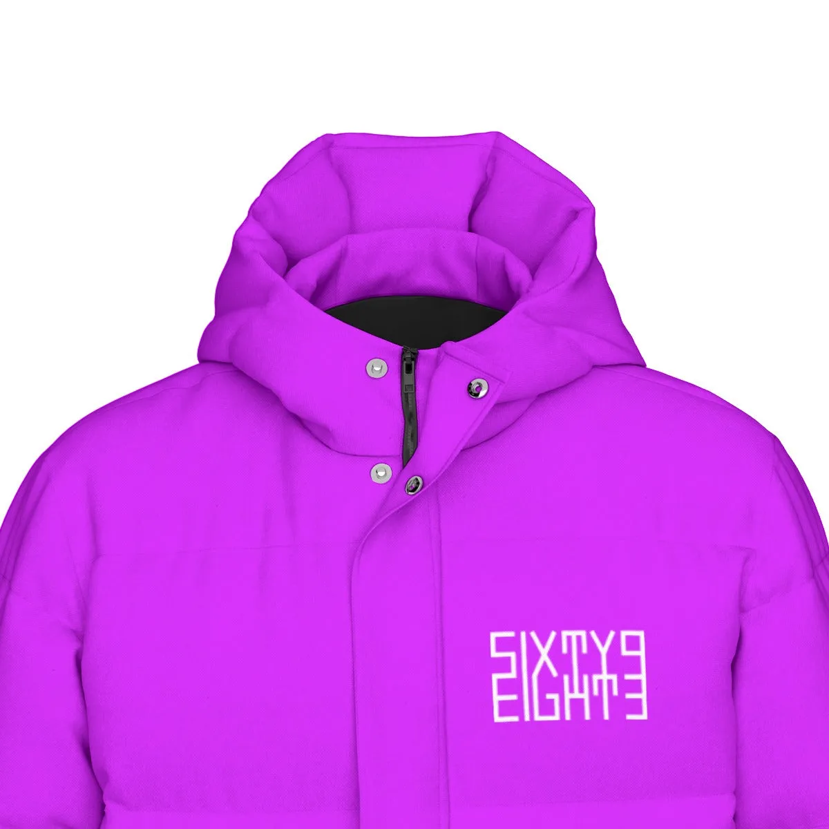 Sixty Eight 93 Logo White Grape Unisex Long Puff Jacket