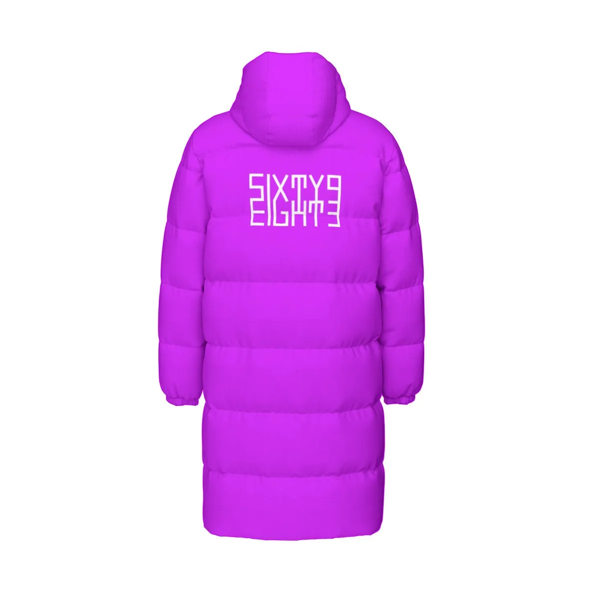 Sixty Eight 93 Logo White Grape Unisex Long Puff Jacket
