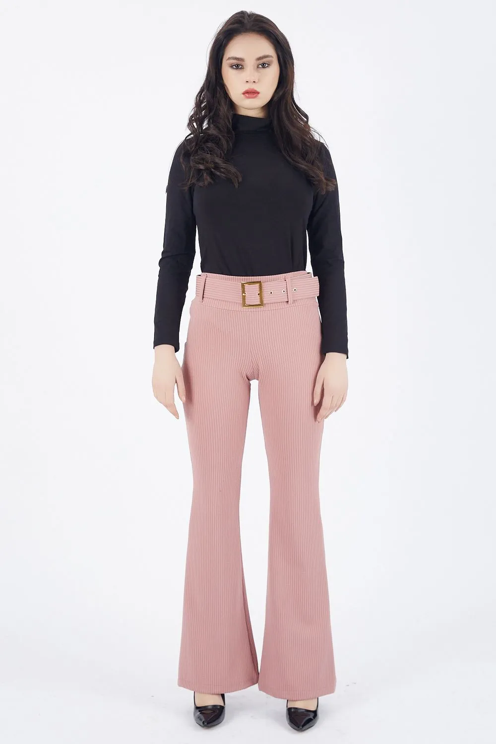SNS Sense Powder Belted Lycra Ribbed Velvet Pants - Vilvoorde