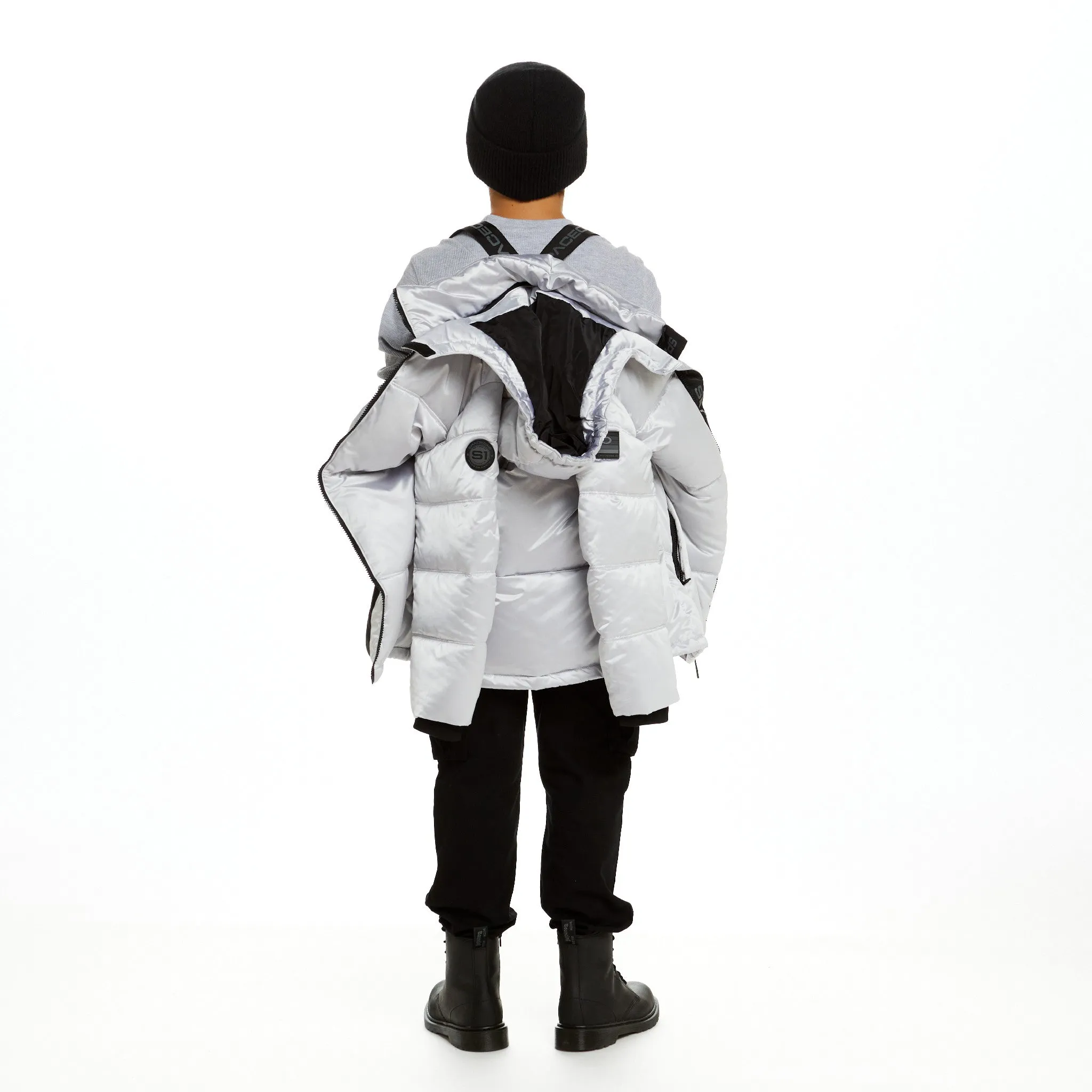 SPACEONE x Andy & Evan®| Galactic Puffer Jacket | Galaxy White