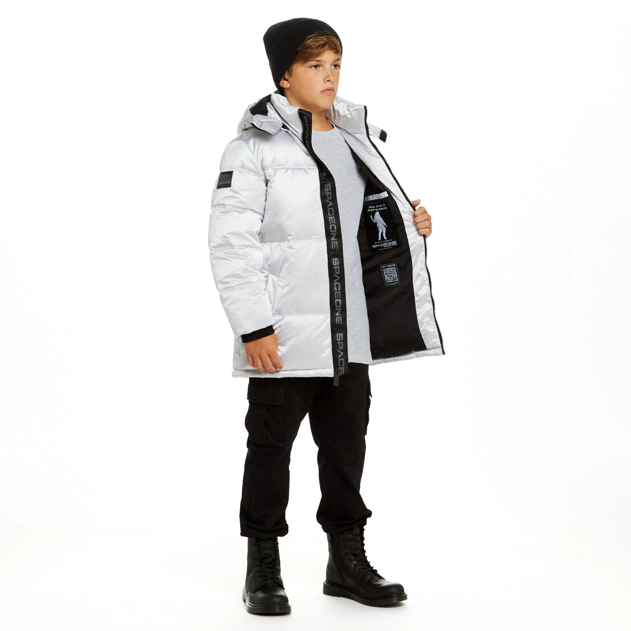 SPACEONE x Andy & Evan®| Galactic Puffer Jacket | Galaxy White