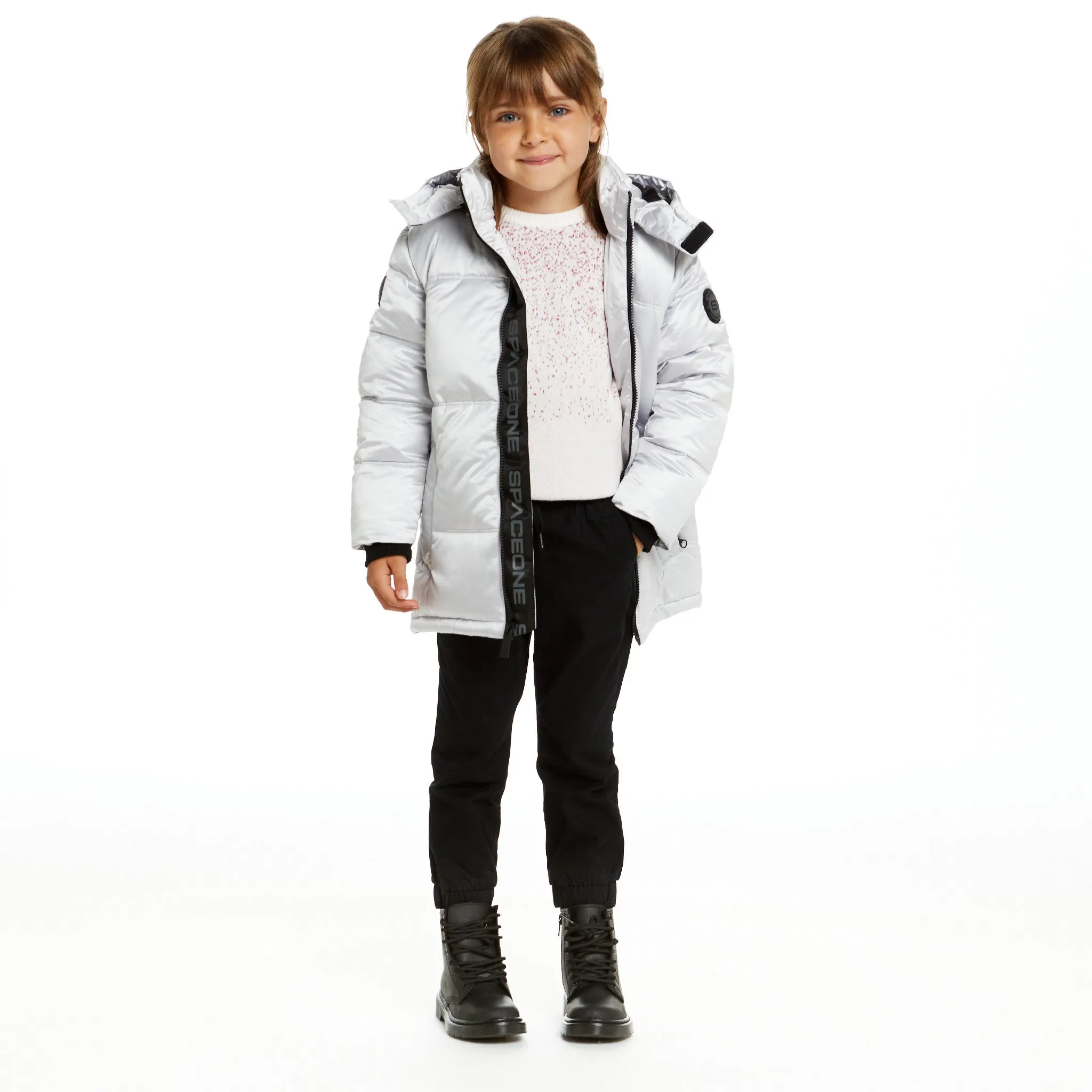 SPACEONE x Andy & Evan®| Galactic Puffer Jacket | Galaxy White
