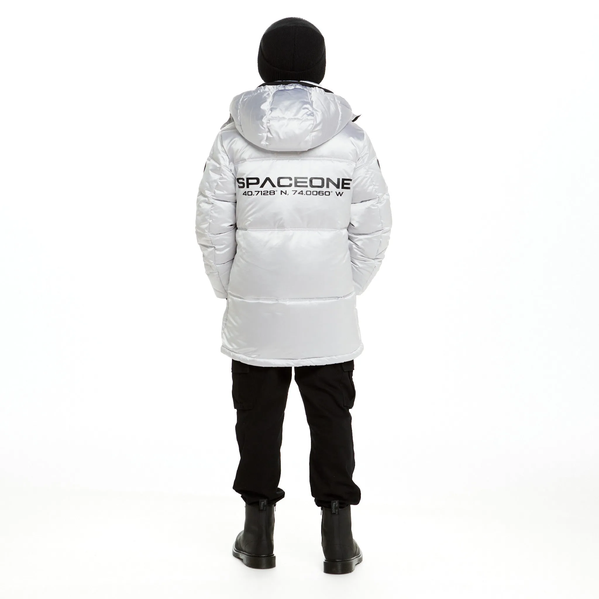 SPACEONE x Andy & Evan®| Galactic Puffer Jacket | Galaxy White