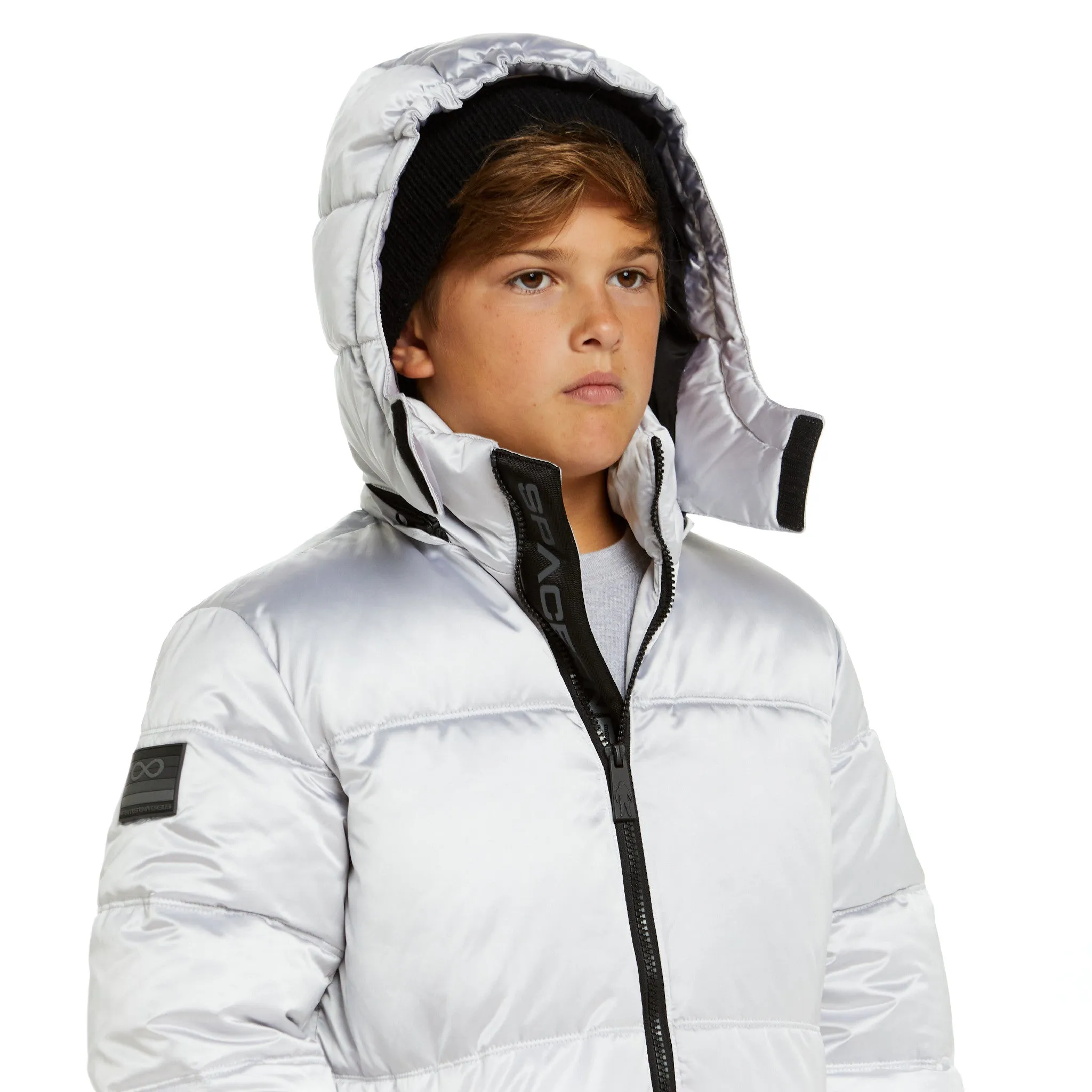 SPACEONE x Andy & Evan®| Galactic Puffer Jacket | Galaxy White