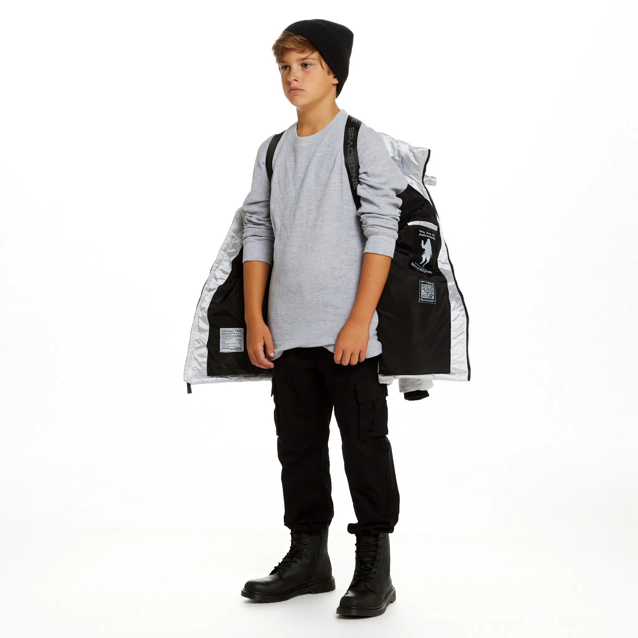 SPACEONE x Andy & Evan®| Galactic Puffer Jacket | Galaxy White