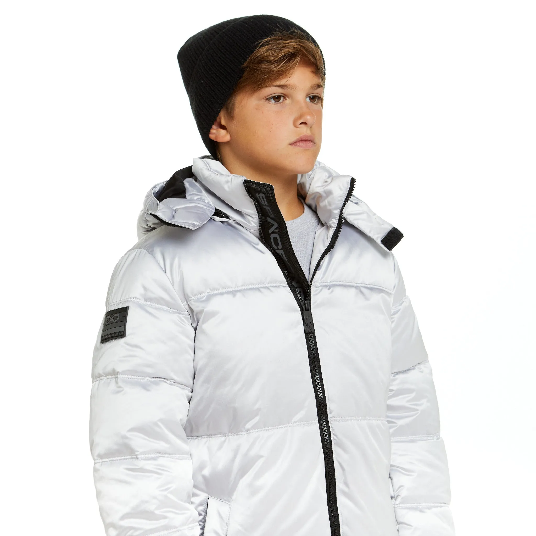 SPACEONE x Andy & Evan®| Galactic Puffer Jacket | Galaxy White