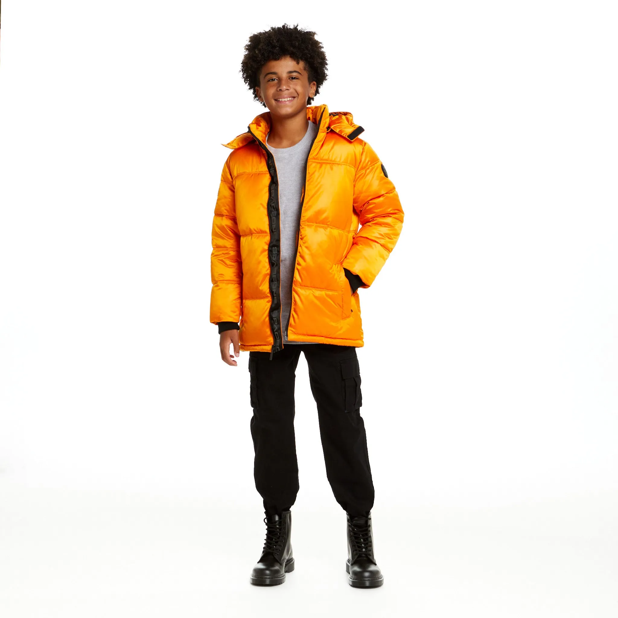 SPACEONE x Andy & Evan® | Galactic Puffer Jacket | Orion Orange