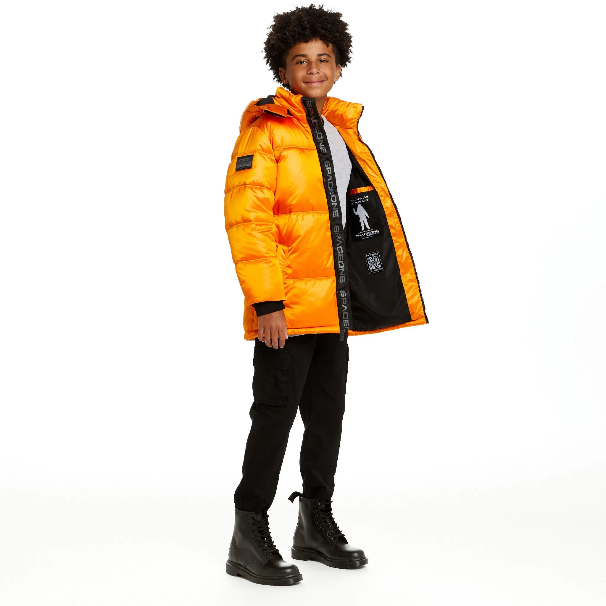 SPACEONE x Andy & Evan® | Galactic Puffer Jacket | Orion Orange