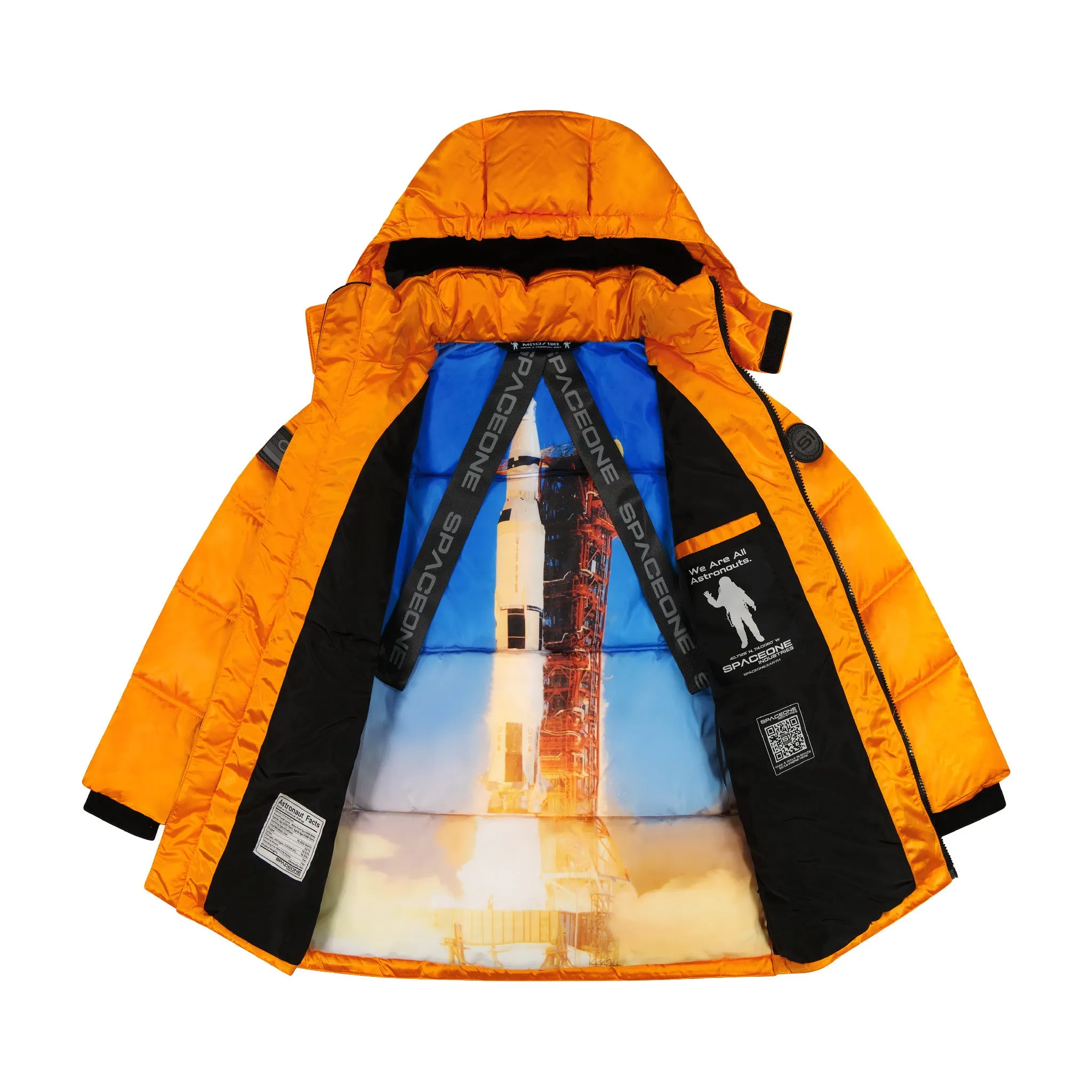 SPACEONE x Andy & Evan® | Galactic Puffer Jacket | Orion Orange