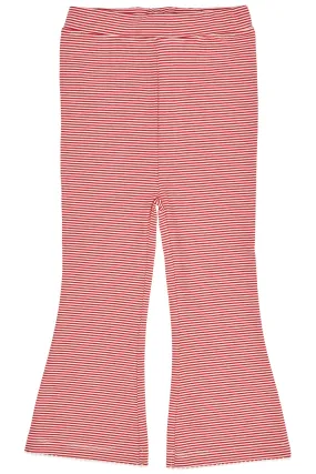 STRIPED FLARE PANT - RED/CREAM STRIPE