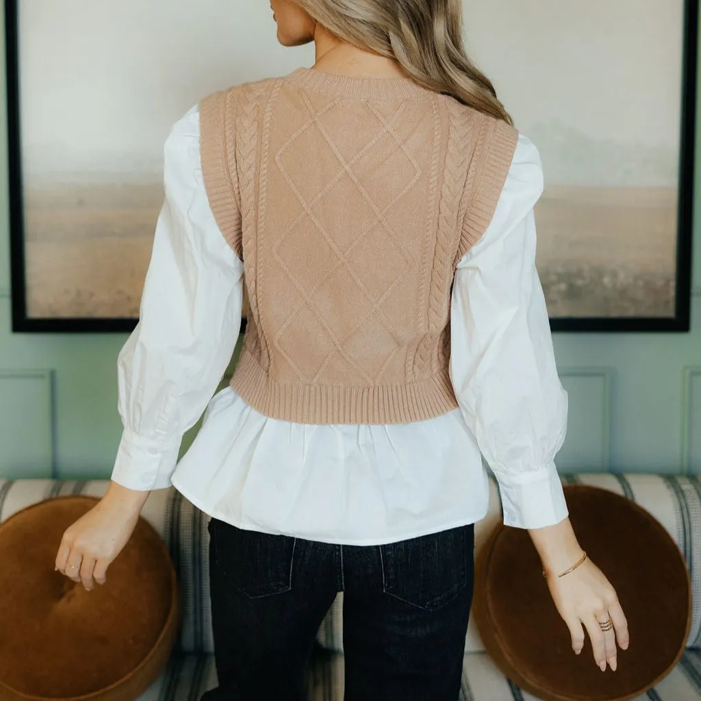 Taupe Sweater Blouse