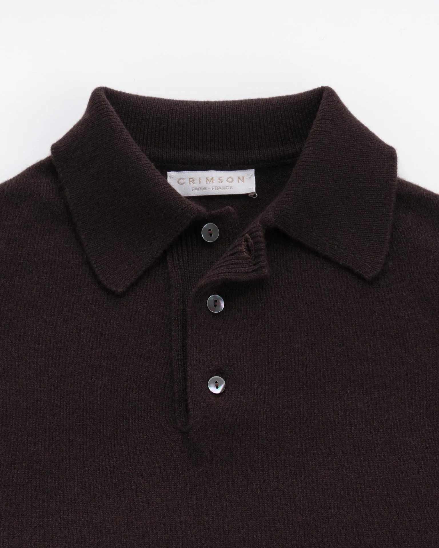 THE POLO SWEATER | DARK BROWN