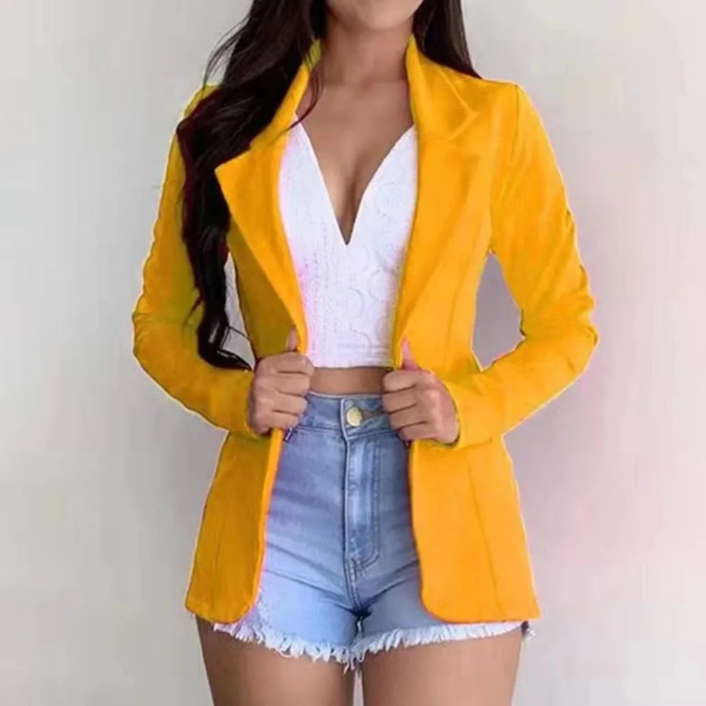 Trendy Long Sleeve Vest Style Blazer Jacket