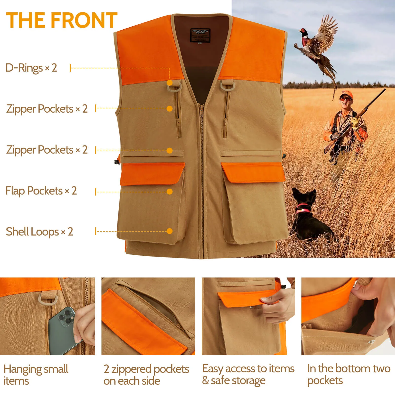 Upland Hunting Vest for Men, Bird Hunting Clothes