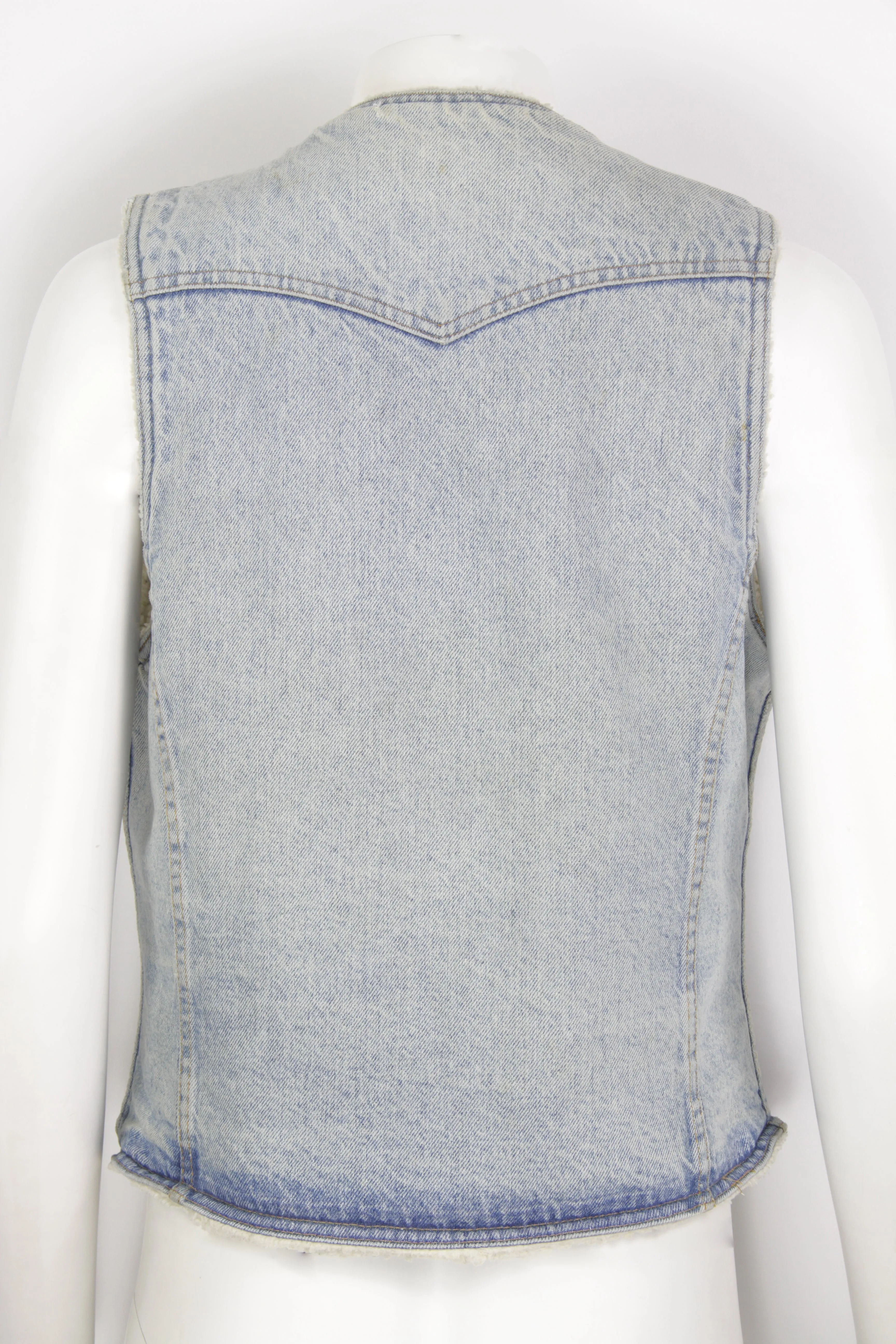 Vintage 70s Orange Tab Levis Sherpa Lined Waistcoat  - M