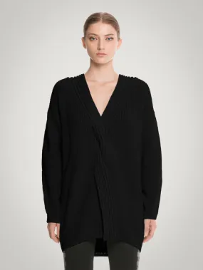 Wolford T Black Braid Merino Wool Heavy Knitted Top 52874 7005