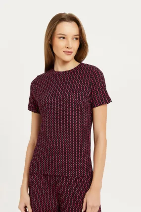 Women Red Printed Top