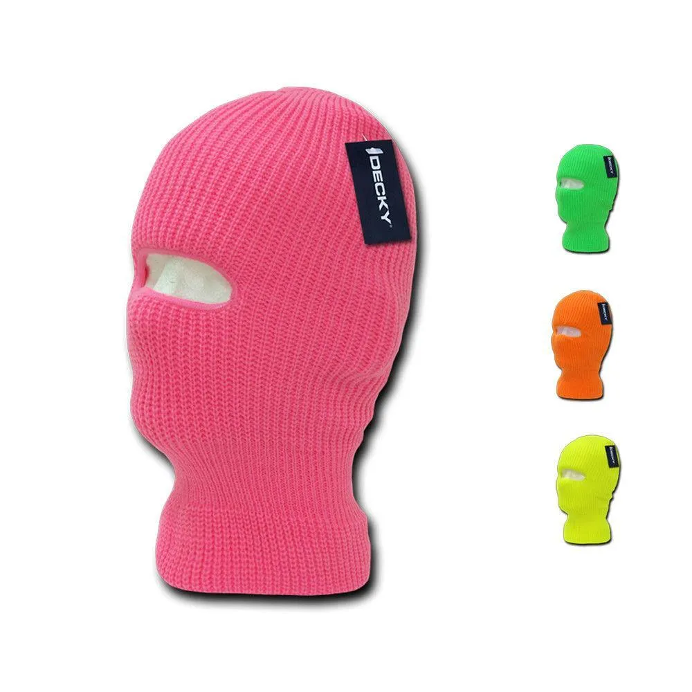 Youth Kids Girls Boys Balaclava Beanies Neon Fluorescent Ski Eye Hole Face Mask